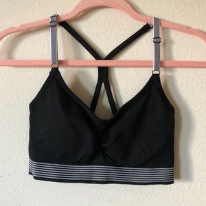Victoria’s Secret Sport Black White Striped Bra M